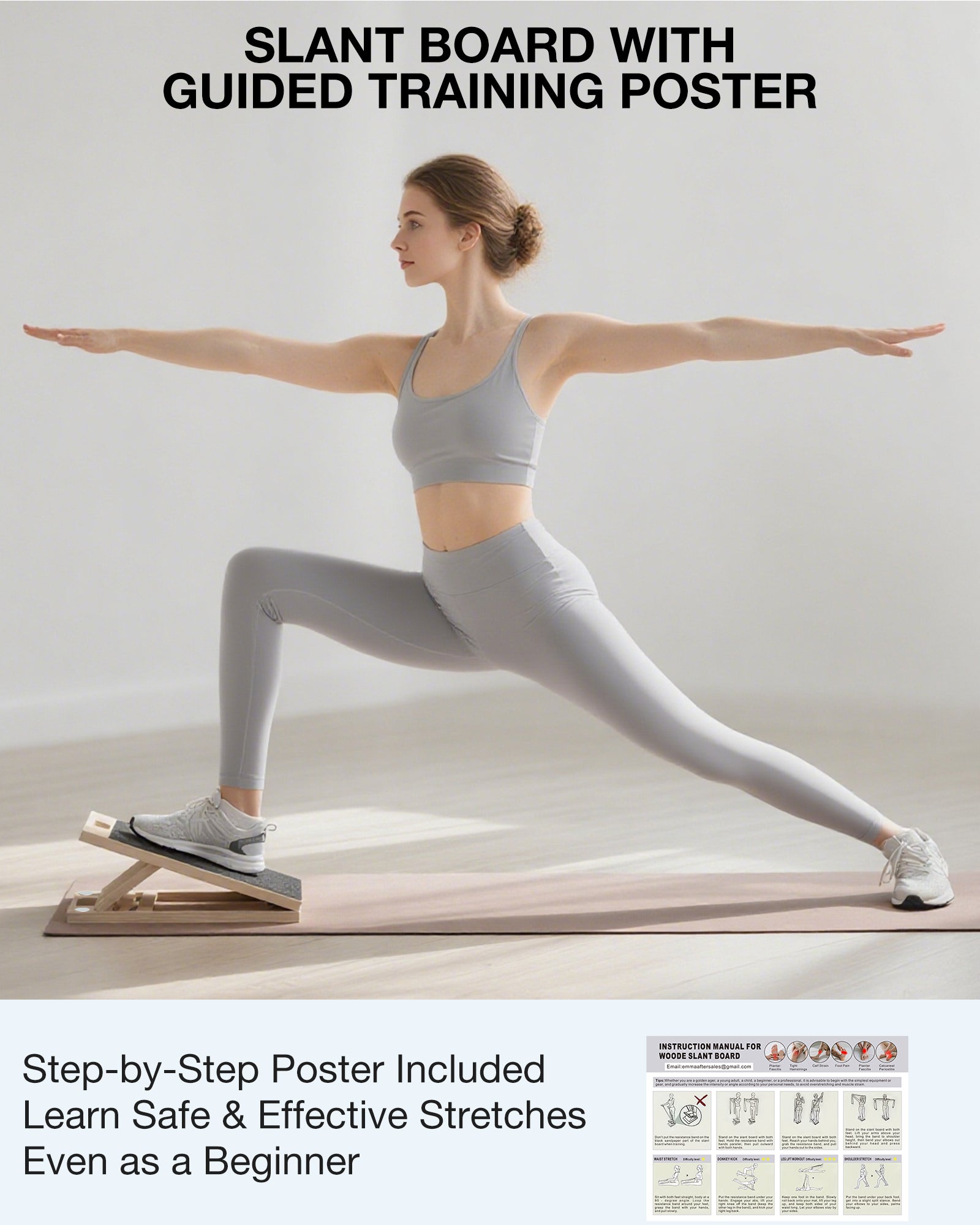 Frylr Professional Wooden Slant Board - 500lbs (Magnetic & Eucalyptus Wood)