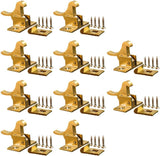 Frylr 10 Pcs Brass Heavy Duty Elbow Latch Window & Cabinet Door Latch with 40 Screws