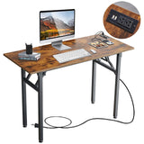 43.3 inch folding desk rustic brown