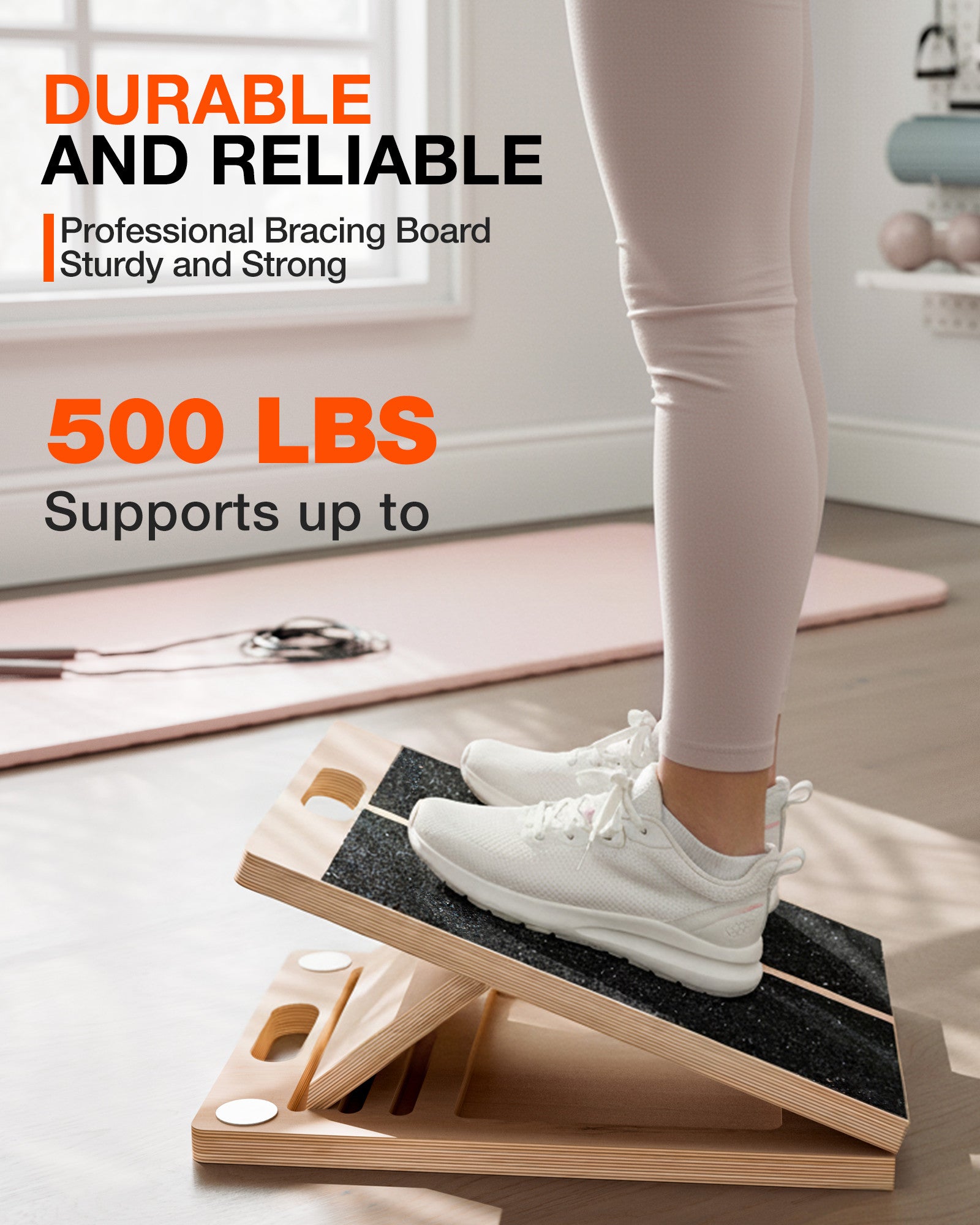 Frylr Portable Wooden Slant Board for Calf Stretching and Exercise, Adjustable Incline Wedge for Squats and Balance, Ankle, Knee and Heel Support, Professional Physical Therapy Equipment,Wood