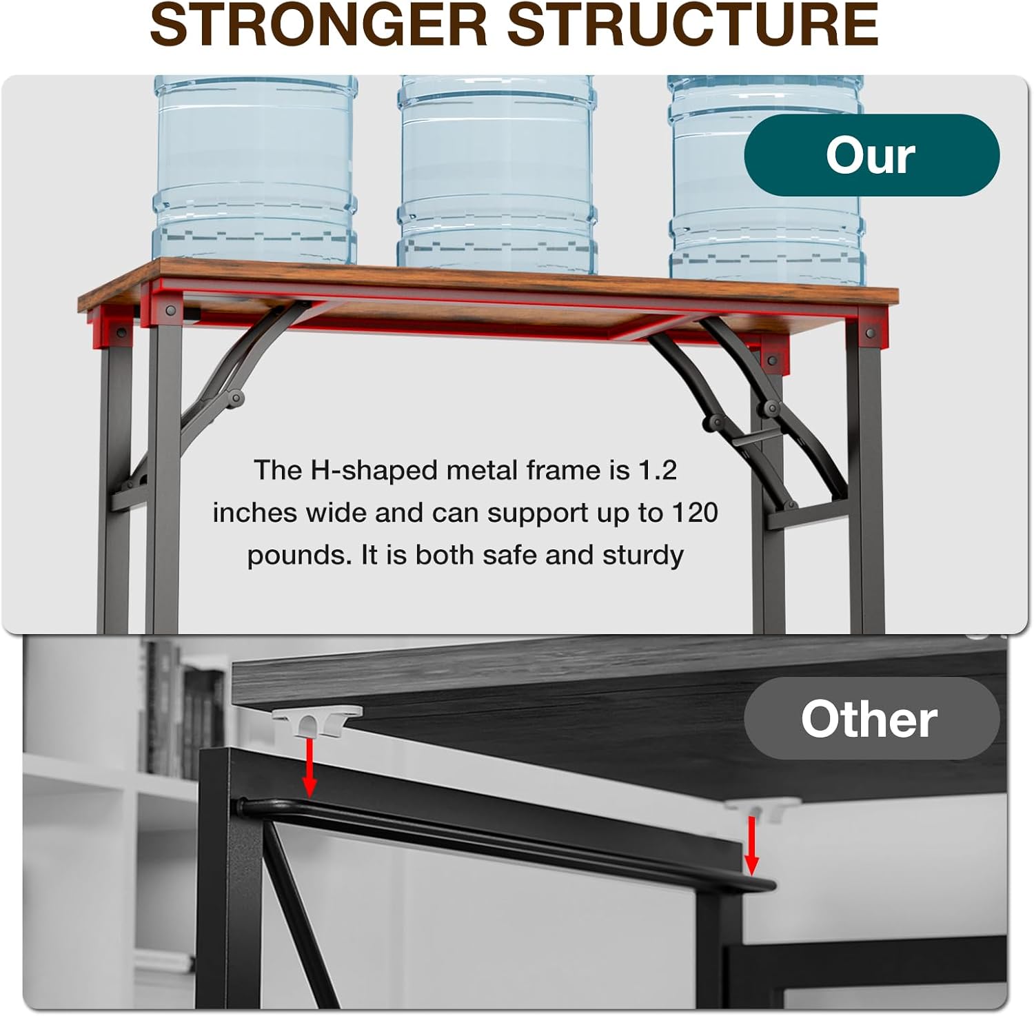 TEMI Small Computer Desk Folding Table - 35.8 Foldable Office Desk. No Assembly. Perfect for Small Spaces in Bedroom. Dorm. or Apartment. Portable Mini Desk or Study Table with Compact Design. Brown