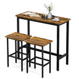 bar table set rustic brown