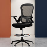 black ergonomic drafting chair