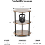 round end table dimension 15.7 inch width