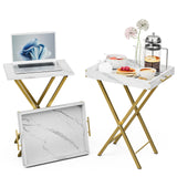 tv tray marble white