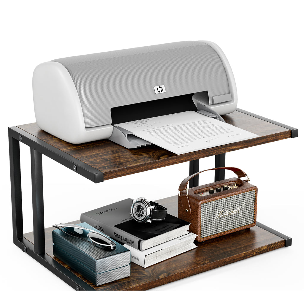 Z-Shaped Industrial Desktop Printer Stand, 2 Tier Desktop